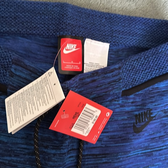 Nike knit yarn shorts cotton nylon tech fleece mens blue athletic new with tags - Picture 4 of 5